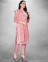 Pink Chanderi Chudidar Suit Closure View