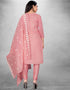 Pink Chanderi Chudidar Suit Back View
