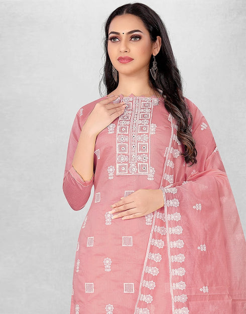 Pink Chanderi Chudidar Suit Salwar Kameez