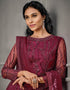 Magenta Soft Net Pant Salwar Suit Closure View