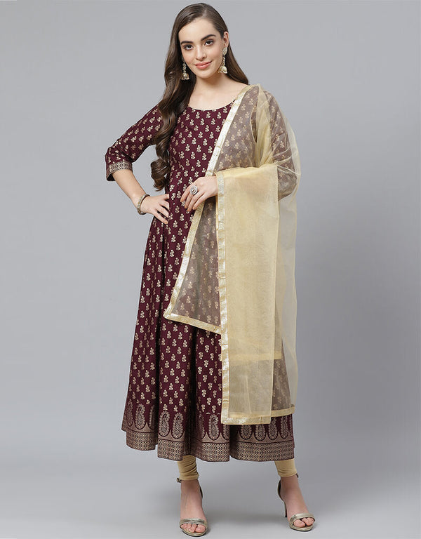 Purple Cotton Lenggies Suit