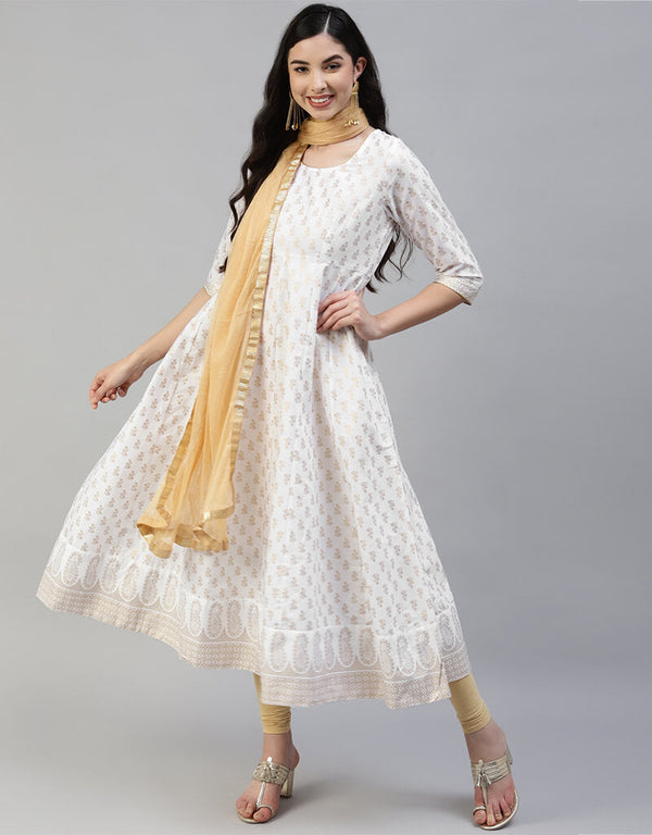 White Cotton Lenggies Suit