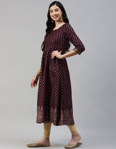 Purple Cotton Lenggies Suit Closure View