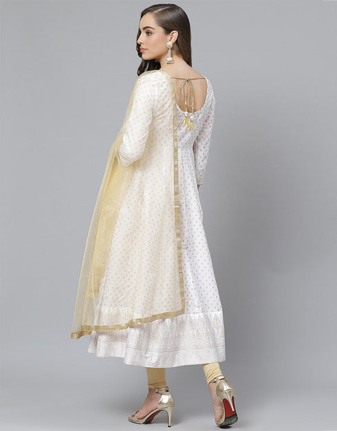 White Cotton Lenggies Suit Back View
