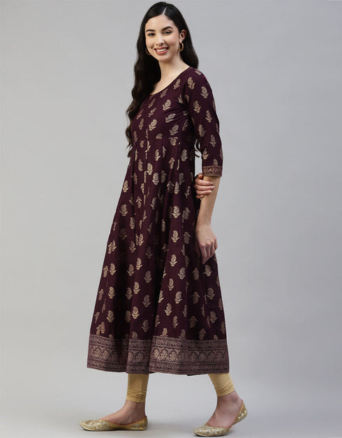 Purple Cotton Lenggies Suit Closure View