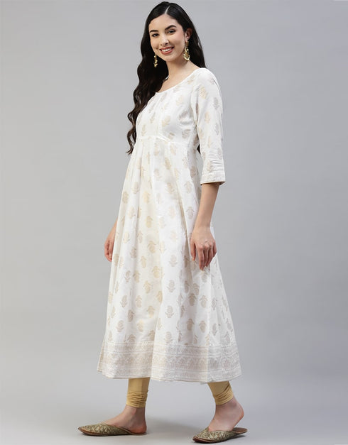 White Cotton Lenggies Suit Closure View