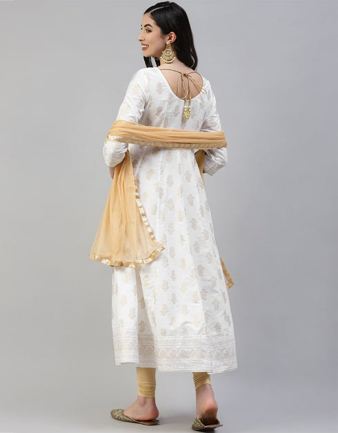 White Cotton Lenggies Suit Back View