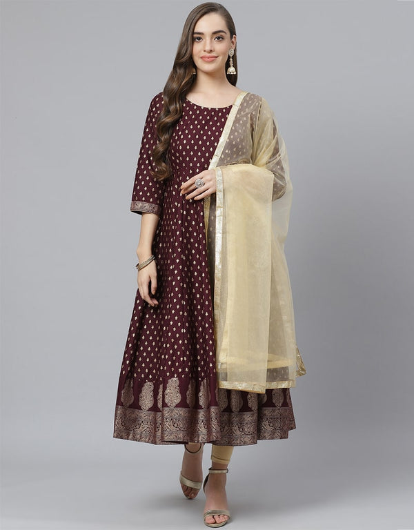 Purple Cotton Lenggies Suit