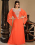 Trendy Peach Georgette Hand Embroidery Party Wear Kaftan