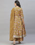 Yellow Cotton Sharara Suit Back View