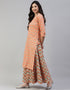 Peach Cotton Lehenga Suit Closure View