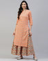 Peach Cotton Lehenga Suit