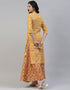 Yellow Cotton Lehenga Suit Back View
