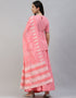 Pink Cotton Lehenga Suit Back View