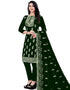 Green Organza Pant Salwar Suit Closure View