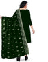 Green Organza Pant Salwar Suit Back View