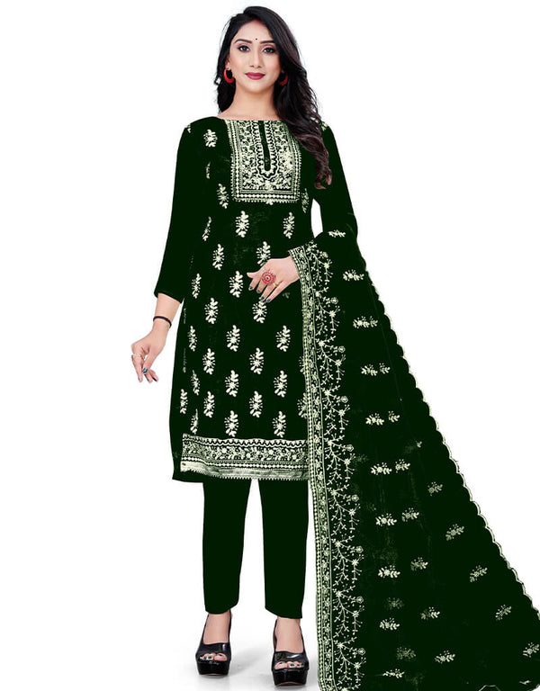 Green Organza Pant Salwar Suit
