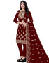 Maroon Organza Pant Salwar Suit Closure View