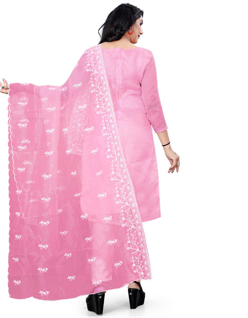 Pink Organza Pant Salwar Suit Back View