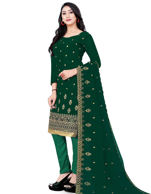 Green Georgette Pant Salwar Suit Closure View
