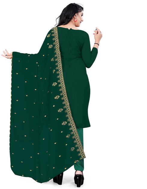 Green Georgette Pant Salwar Suit Back View