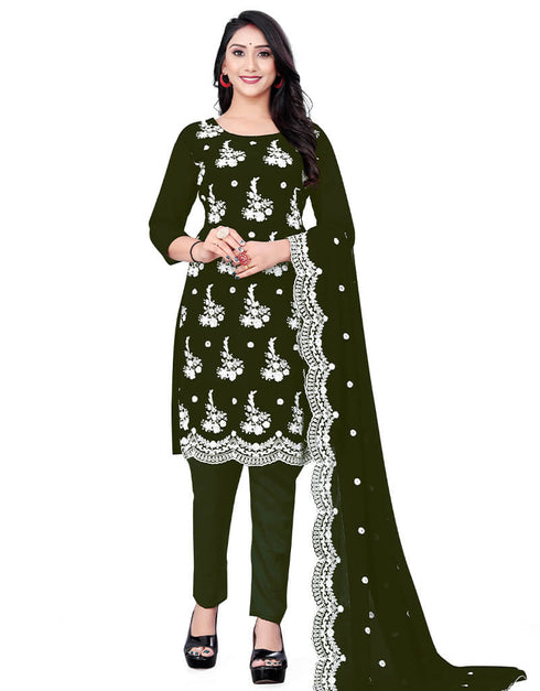 Mehandi Georgette Pant Salwar Suit