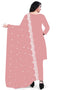 Pink Georgette Pant Salwar Suit Back View