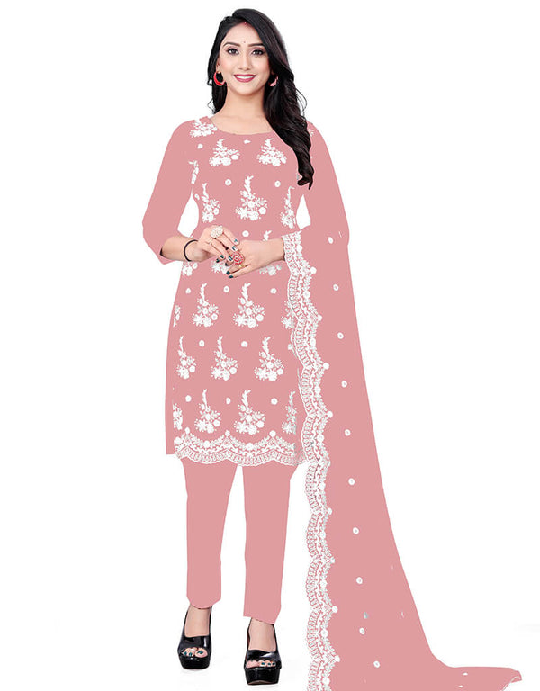 Pink Georgette Pant Salwar Suit