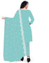 Sea Green Georgette Pant Salwar Suit Back View
