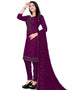 Purple Chanderi Pant Straight Closure View