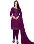 Purple Chanderi Pant Straight