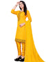 Yellow Chanderi Pant Straight Closure View