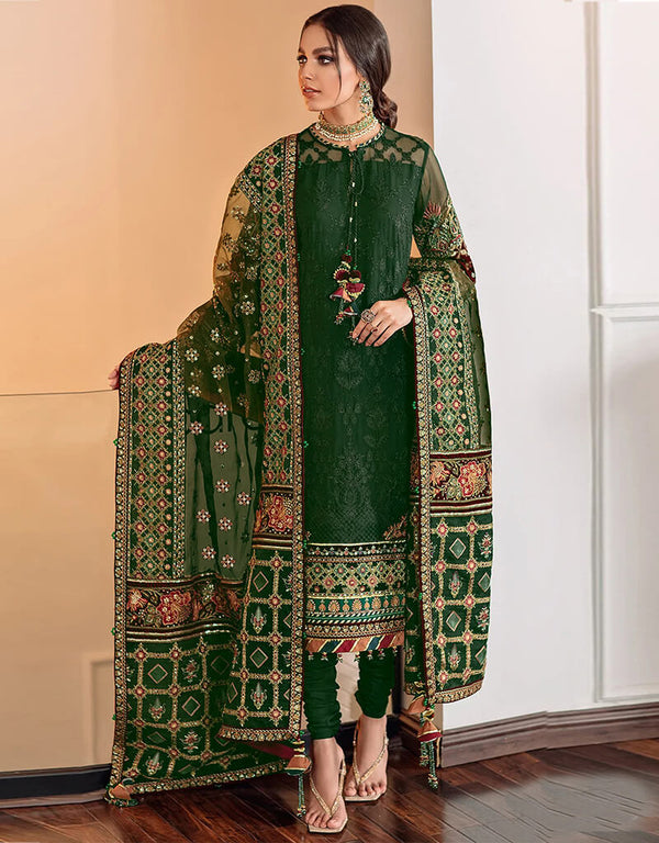 Green Georgette Chudidar Salwar Suit