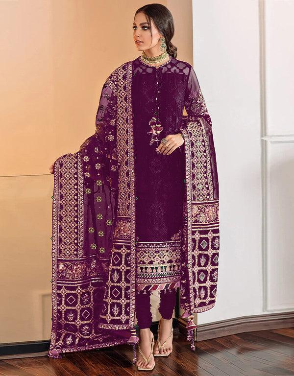Purple Georgette Chudidar Salwar Suit