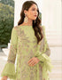 Light Green Palazzo style Suit Butterfly Net Salwar Kameez in Sequins Embroidery & Lace Work Closure View