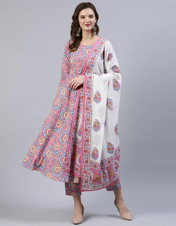 Pink Pure Cotton Pant Suit