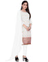 White Chanderi Cotton Pant Salwar Suit Back View