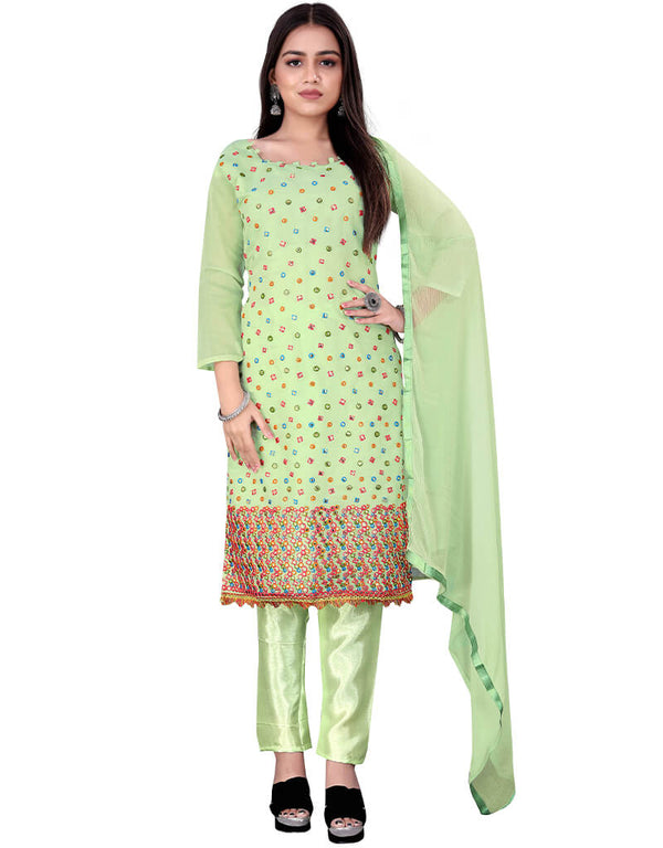 Pista Chanderi Cotton Pant Salwar Suit