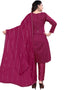 Rust Chanderi Cotton Pant Salwar Suit Back View