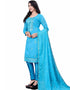 Sky Blue Chanderi Cotton Pant Salwar Suit Closure View