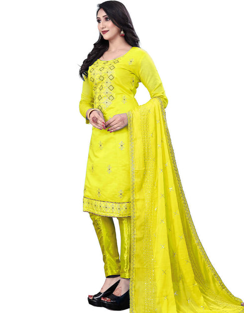 Rust Chanderi Cotton Pant Salwar Suit Closure View