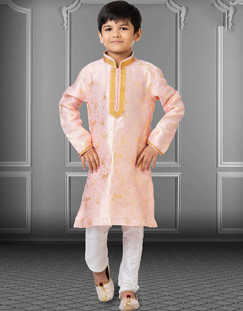 Pink Kurta Pajama Linen Silk