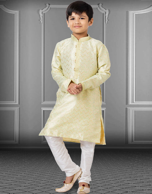 Cream Kurta Pajama Linen Silk