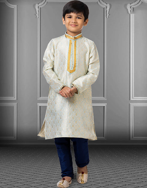 Sky Blue Kurta Pajama Linen Silk