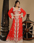 Modern Off White Georgette Hand Zari Embroidery Kaftan