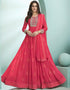 Pink Fox Georgette Anarkali Salwar Suit