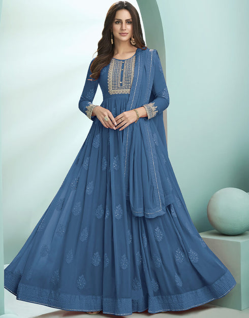 Blue Fox Georgette Anarkali Salwar Suit