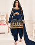 Navy Blue Fox Georgette Patiyala Salwar Suit