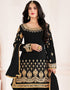 Black Fox Georgette Patiyala Salwar Suit Closure View