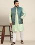 Beryl Green Kurta Silk Blend Pant Closure View